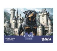 Puzzle per adulti con simpatici cani: Rottweiler di Stone Castle, 1000 pezzi, per donne, regali per uomini, 52x38 cm/1000 pezzi