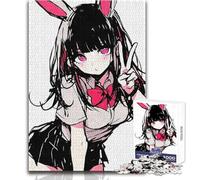 Puzzle per adulti con simpatico coniglietto, segno V, 1000 pezzi, gioco educativo per stimolare la mente, valore sentimentale, dimensioni 38x26cm