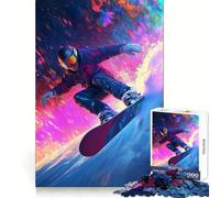 Puzzle per adulti con snowboarder al neon, 1000 pezzi, gioco di logica e rilassamento, taglio preciso, piacevole sorpresa (38x52cm)