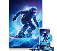 Puzzle per adulti con snowboarder e montagna innevata, 1000 pezzi, stimola la memoria, gioco di gruppo, assemblaggio, sorpresa di Natale (38x52cm)