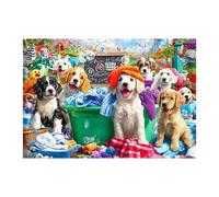 Puzzle per Adulti con Soggetto Canino Divertente a Tema Cani e Lavanderia