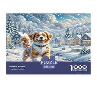 Puzzle per adulti con Springer Spaniel Inglese: Cuccioli che giocano nella neve per tutta la famiglia, donne, regali per uomini, 52x38 cm/1000 pezzi