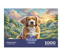 Puzzle per adulti con Springer Spaniel Inglese per la decompressione: Cucciolo che riposa nei boschi autunnali, gioco educativo, decorazione da parete, 52x38 cm/1000 pezzi