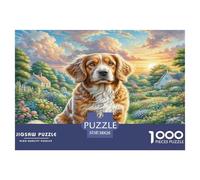 Puzzle per adulti con Springer Spaniel Inglese per la decompressione: Cucciolo che riposa nei boschi autunnali, gioco educativo, decorazione da parete 38x26 cm/1000 pezzi