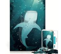 Puzzle per adulti con squalo balena nell'oceano,1000 pezzi,gioco di logica,regalo,taglio di precisione,attività rilassante di gruppo al chiuso (50x75cm)