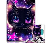 Puzzle per adulti con stella e gatto nero, 1000 pezzi, per adolescenti, gioco stimolante e interazione tra genitori e figli, 75x50cm