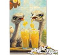 Puzzle per adulti con struzzi che si godono la limonata, puzzle per adulti, gioco educativo, sfida, giocattolo, 1000 pezzi (38x26 cm)