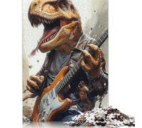 Puzzle per adulti con T-rex che suona la chitarra, puzzle da 1000 pezzi per adolescenti, puzzle di carta, giocattoli di intrattenimento, regali, 38x26 cm/1000 pezzi
