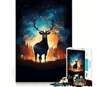 Puzzle per adulti con tema animali,natura,cervi e cosmo,1000 pezzi,gioco stimolante per la mente,dimensioni uniformi,pezzi precisi,ideale da portare in viaggio,gioco per allenare la mente,regalo