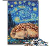 Puzzle per adulti con tema il cielo notturno con riccio, 2000 pezzi, per età dai 14 anni in su, gioco di Natale antistress, regalo per donne (70x100cm)