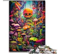 Puzzle per adulti con teschio di fungo psichedelico, 1000 pezzi, difficile, gioco per famiglie, antistress, sfida difficile, fantastici regali e giocattoli (50x75cm)