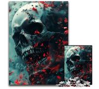 Puzzle per adulti con teschio in fiamme 1000 pezzi puzzle impegnativi attività educativa per le abilità cognitive miglioramento delle abilità cognitive 1000 pezzi (38x26 cm)