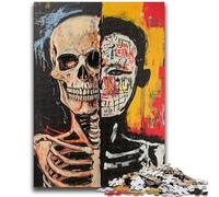 Puzzle per adulti con teschio in stile Basquiat, 1000 pezzi, aiuta il cervello ad allenarsi, giocattoli avvincenti per coltivare la pazienza, decorazione perfetta, 50x75cm
