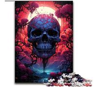 Puzzle per adulti con teschio psichedelico, 1000 pezzi, adatti per bambini dai 14 anni in su, divertimento in famiglia, ideali come regalo per tutta la famiglia (50x75cm)