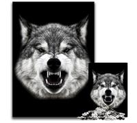 Puzzle per adulti con testa di lupo arrabbiato e selvaggio 1000 pezzi puzzle di carta per adulti regalo perfetto per l'arredamento della casa e il divertimento delle feste 1000 pezzi (38x26 cm)