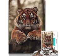 Puzzle per adulti con tigre della foresta 1000 pezzi per adolescenti gioco stimolante e interazione tra genitori e figli (26x38cm)