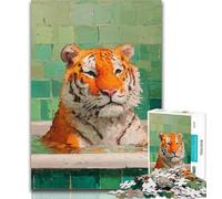 Puzzle per adulti con tigre dipinta a olio, 1000 pezzi, regali per adulti, giochi educativi, decorazione per la casa, collezione di artisti, belle arti, 50x75cm