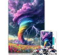 Puzzle per adulti con tornado arcobaleno, 1000 pezzi, per adolescenti, gioco stimolante e interazione tra genitori e figli, 75x50cm