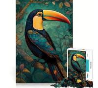 Puzzle per adulti con tucano e foresta, 1000 pezzi, Smart Reason Toy Group, bordo liscio, opera d'arte 38x52cm