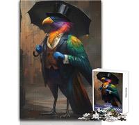 Puzzle per adulti con uccello colorato nel cappello a cilindro, 1000 pezzi, gioco educativo per stimolare la mente, valore sentimentale, dimensioni 50x75cm