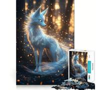 Puzzle per adulti con volpe bianca mistica, 1000 pezzi, stimolante per la memoria, rilassante e divertente, con bordi di qualità, ideale come regalo per le festività (38x52cm)