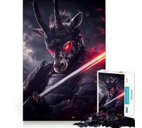 Puzzle per adulti con zebra samurai guerriero,1000 pezzi,gioco stimolante per la mente,taglio laser di alta qualità,rilassante attività di gruppo al chiuso (38x52cm)