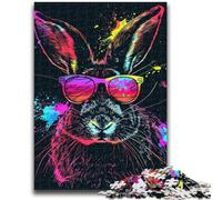 Puzzle per adulti Coniglio con occhiali da sole per età 14+ Difficile da completare ma divertente e umoristico Ottimi regali e giocattoli 50x75cm