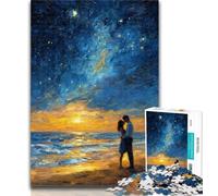 Puzzle per adulti "Coppia sotto il cielo notturno", 1000 pezzi, per adolescenti, regali, giochi educativi, decorazione per la casa, collezione di artisti, belle arti, 26x38cm