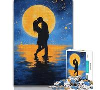 Puzzle per adulti "Coppia sotto la luna" 1000 pezzi interessante interazione genitore-figlio per ridurre lo stress (50x75cm)