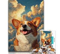 Puzzle per adulti Corgi in The Cloud, 1000 pezzi, difficile, giocattolo educativo intellettuale decomprimibile, adatto per la decorazione della scrivania (38x26cm)