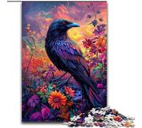 Puzzle per adulti "Corvi e fiori", 1000 pezzi, modelli da assemblare, attività divertenti da fare a casa, regalo di compleanno, regali da viaggio (50x75cm)