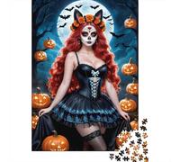 Puzzle per Adulti Costume da Strega di Halloween: Donna Zucca Sugar Skull Gioco Stimolante e Sfidante per Decorazione Parete 38x26cm/1000 pezzi