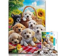 Puzzle per adulti "Cucciolo da picnic" da 1000 pezzi per adulti e adolescenti perfetto per trascorrere il tempo in casa e migliorare l'amore tra coppie (50x75cm)