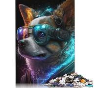 Puzzle per adulti Cyberpunk Corgi Dog, materiali amichevoli, puzzle difficili per adulti e adolescenti, 1000 pezzi (75x50 cm)
