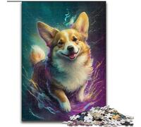 Puzzle per adulti da 1000 pezzi a forma di cane Corgi in legno, perfetto come decorazione fai da te o regalo di compleanno, 50x75cm, gioco interattivo per famiglie