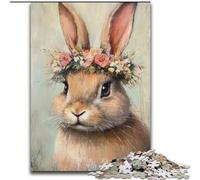 Puzzle per adulti da 1000 pezzi a forma di coniglietto pasquale, in cartone, gioco interattivo per famiglie, adatto dai 14 anni in su (dimensioni 26x38cm)
