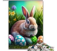 Puzzle per adulti da 1000 pezzi, a forma di coniglio pasquale, in legno, attività divertente per la casa, 50x75cm, coinvolgente attività di gioco per la famiglia