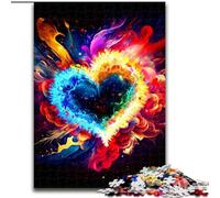 Puzzle per adulti da 1000 pezzi a forma di cuore colorato, aiuta il cervello a esercitare i giocattoli avvincenti per coltivare la pazienza, decorazione perfetta dimensioni 26x38cm