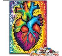 Puzzle per adulti da 1000 pezzi a forma di cuore colorato, difficili da completare ma divertenti e spiritosi, regali unici per compleanni (dimensioni 26x38cm)