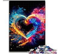 Puzzle per adulti da 1000 pezzi a forma di cuore colorato in legno come decorazione fai da te o regalo di compleanno,50x75cm,divertente artigianato per tutta la famiglia