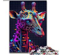 Puzzle per adulti da 1000 pezzi a forma di giraffa cibernetica in legno come decorazione fai da te o regalo di compleanno,50x75cm,divertente artigianato per tutta la famiglia