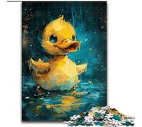 Puzzle per adulti da 1000 pezzi a forma di paperella gialla, puzzle in legno, stimolante per adolescenti, divertente per famiglie, regalo fai da te per la casa (dimensioni 50x75cm)