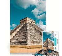Puzzle per adulti da 1000 pezzi a forma di piramide di Chichen Itza,incastro preciso,gioco cognitivo,ideale per momenti di relax e svago,regalo perfetto per le festività (50x75cm)