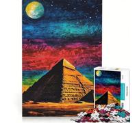 Puzzle per adulti da 1000 pezzi a forma di piramide sotto il cielo notturno gioco educativo migliora la memoria compleanno e Natale 50x75cm
