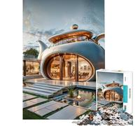 Puzzle per adulti da 1000 pezzi a forma di teiera e casa con architettura stimolante per la mente Ideale come regalo antistress per donne dai 14 anni in su (38x52cm)