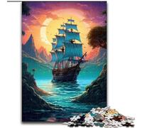 Puzzle per adulti da 1000 pezzi a forma di veliero, in cartone, dal design intricato per adolescenti, decorazioni fai da te e divertimento che stimola la mente, 1000 pezzi(26x38cm)