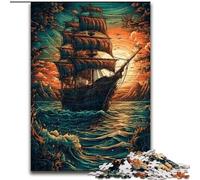 Puzzle per adulti da 1000 pezzi a forma di veliero, puzzle da 1000 pezzi per adulti, coinvolgente attività di gioco per la famiglia (dimensioni 26x38cm)