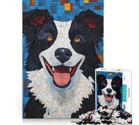 Puzzle per adulti da 1000 pezzi a mosaico raffigurante un Border Collie gioco pratico impegnativo e stimolante ideale come regalo per tutta la famiglia 50x75cm