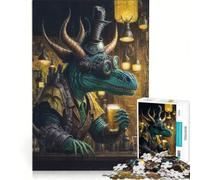 Puzzle per adulti da 1000 pezzi a tema alieno, birra artigianale e dinosauri, gioco pratico, ideale per passare il tempo durante le vacanze a casa e per rafforzare l'amore di coppia 38x26cm