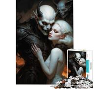 Puzzle per adulti da 1000 pezzi a tema amore demoniaco gioco educativo stimolante per l'intelletto ideale come regalo di Babbo Natale segreto o antistress (dimensioni 75x50cm)